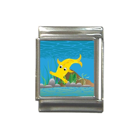 Yellow Hammie Fish Italian Charm (13mm) from ArtsNow.com Front