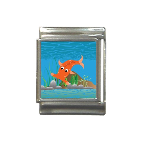 Orange Hammie Fish Italian Charm (13mm) from ArtsNow.com Front