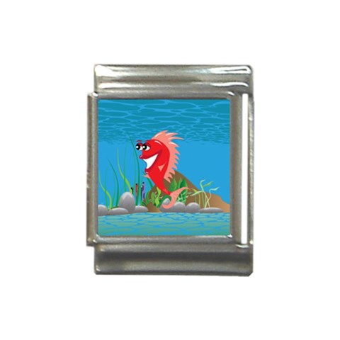 Red Happy Fish Italian Charm (13mm) from ArtsNow.com Front