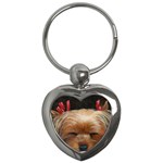 Sleeping Yorkie Painting Scan 300dpi Retouched Copy Key Chain (Heart)