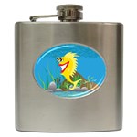 Yellow Happy Fish Hip Flask (6 oz)