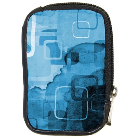 blue Compact Camera Leather Case from ArtsNow.com Front