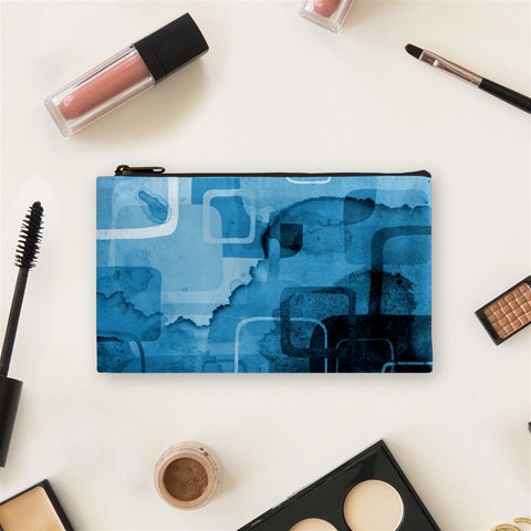 blue Cosmetic Bag (Small) from ArtsNow.com Front