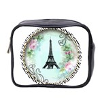 Eiffel Tower Pink Roses Circle For Zazzle Fini Mini Toiletries Bag (Two Sides)