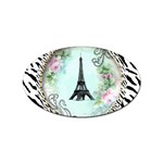 Eiffel Tower Pink Roses Circle For Zazzle Fini Zebra Bkgrnd Sticker Oval (100 pack)