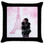 Blk Poo Eiffel For Print 5 By 7 Throw Pillow Case (Black)