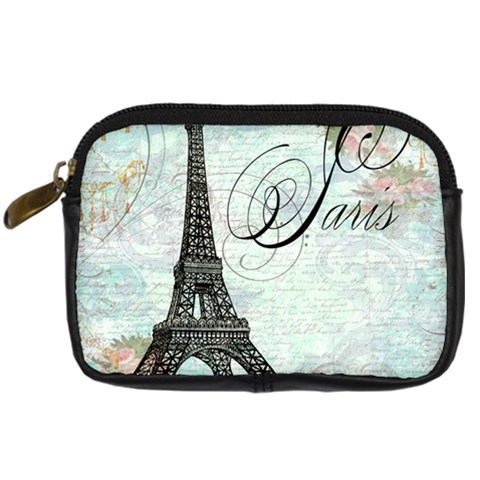 Eiffel Tower Pink Roses Pillow Square Copy Cc Digital Camera Leather Case from ArtsNow.com Front