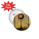 Steampunk Hot Air Balloon Pillow Gold 2 For Artsnow 1.75  Button (100 pack) 