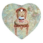 Victorian Chair and Pink Cupcake Ornament (Heart)