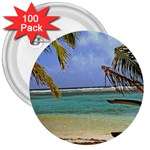 Belize Beach10x8 3  Button (100 pack)