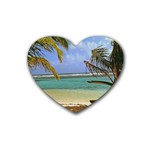 Belize Beach Rubber Coaster (Heart)