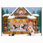 Poodle Christmas Treat Shop Gingerbread House Glasses Cloth (Large)