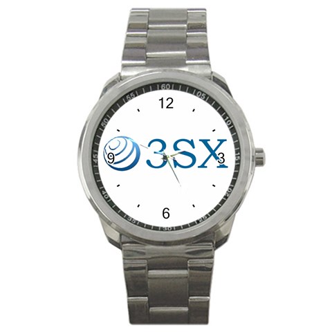 O3sx Logo Sport Metal Watch from ArtsNow.com Front