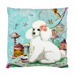 White Poodle bon bon Cushion Case (Two Sides)