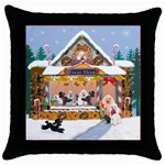 Poodle treat shop Throw Pillow Case (Black)