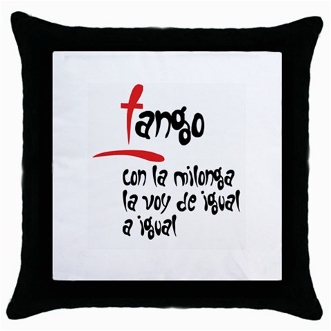 Milonga Throw Pillow Case (Black) from ArtsNow.com Front