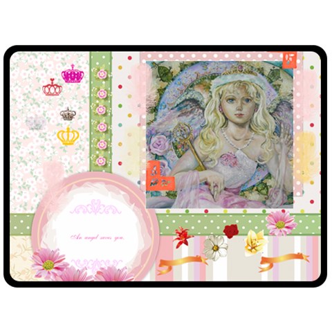 Yumi Sugai angels. Fleece Blanket (Extra Large) from ArtsNow.com 80 x60  Blanket Front