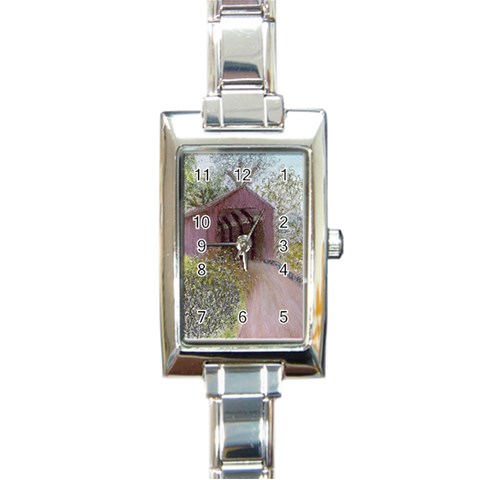 Coveredbridge300 Rectangular Italian Charm Watch from ArtsNow.com Front