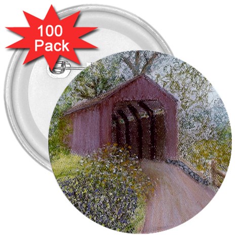 Coveredbridge300 3  Button (100 pack) from ArtsNow.com Front
