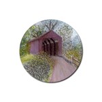 Coveredbridge300 Rubber Round Coaster (4 pack)