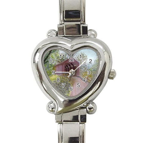 Coveredbridge300 Heart Italian Charm Watch from ArtsNow.com Front