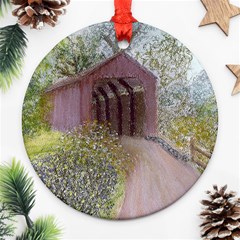 Coveredbridge300 Round Ornament (Two Sides) from ArtsNow.com Back