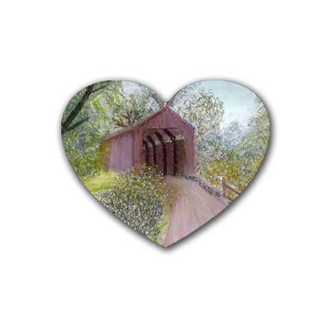Coveredbridge300 Rubber Coaster (Heart) from ArtsNow.com Front