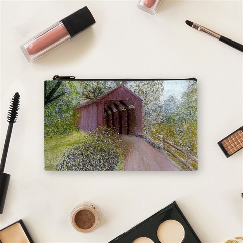 Coveredbridge300 Cosmetic Bag (Small) from ArtsNow.com Front
