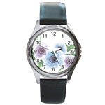 Flower028 Round Metal Watch