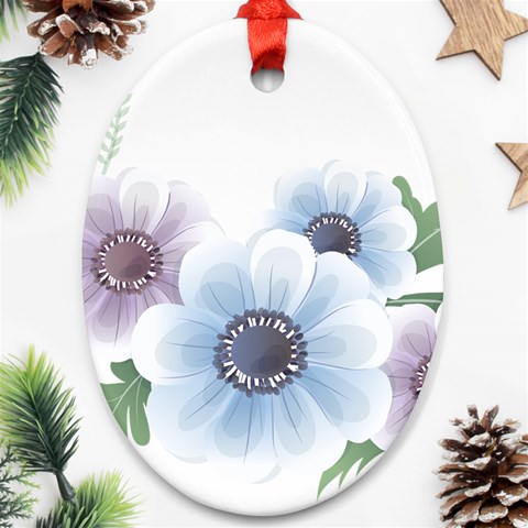 Flower028 Ornament (Oval) from ArtsNow.com Front