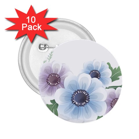 Flower028 2.25  Button (10 pack) from ArtsNow.com Front