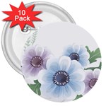 Flower028 3  Button (10 pack)