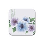 Flower028 Rubber Coaster (Square)