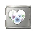 Flower028 Mega Link Heart Italian Charm (18mm)