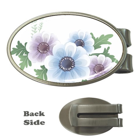 Flower028 Money Clip (Oval) from ArtsNow.com Front