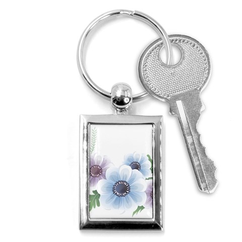 Flower028 Key Chain (Rectangle) from ArtsNow.com Front