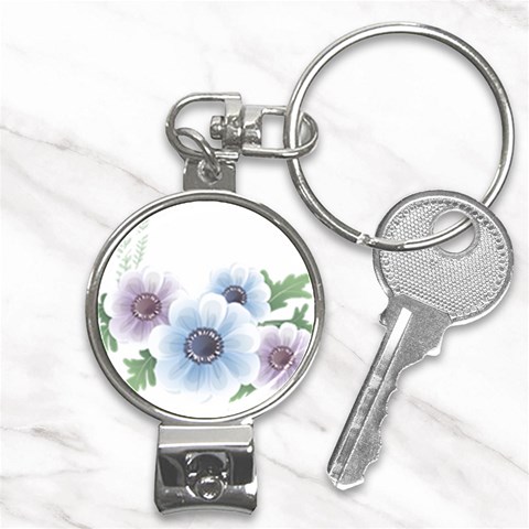 Flower028 Nail Clippers Key Chain from ArtsNow.com Front