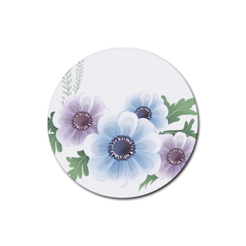 Flower028 Rubber Coaster (Round) from ArtsNow.com Front