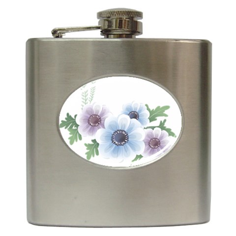 Flower028 Hip Flask (6 oz) from ArtsNow.com Front