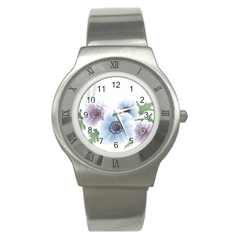 Flower028 Stainless Steel Watch from ArtsNow.com Front