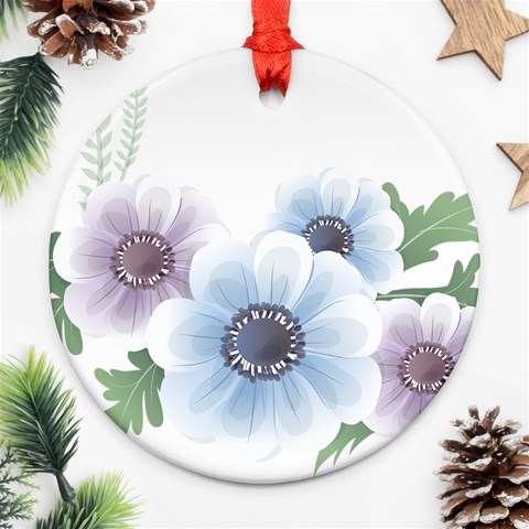 Flower028 Round Ornament (Two Sides) from ArtsNow.com Front