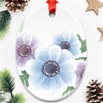 Flower028 Oval Ornament (Two Sides)