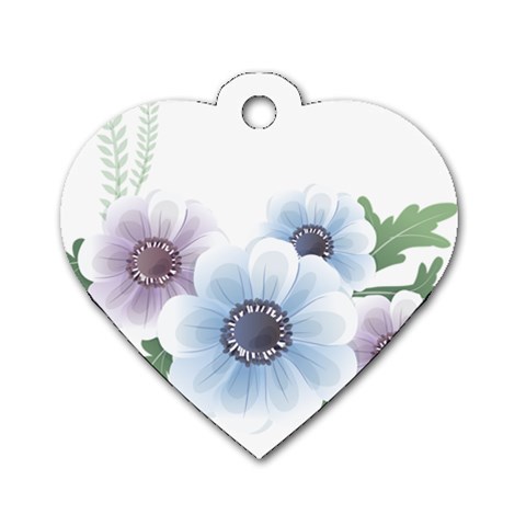 Flower028 Dog Tag Heart (One Side) from ArtsNow.com Front