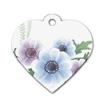 Flower028 Dog Tag Heart (One Side)