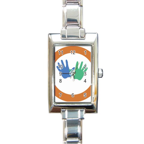 Hand Rectangular Italian Charm Watch from ArtsNow.com Front