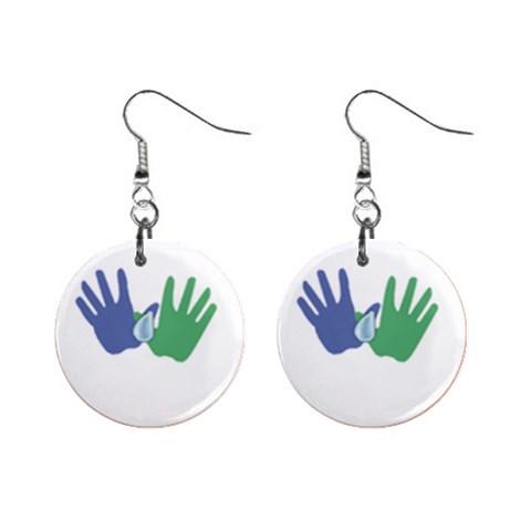 Hand 1  Button Earrings from ArtsNow.com Front