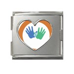 Hand Mega Link Heart Italian Charm (18mm)