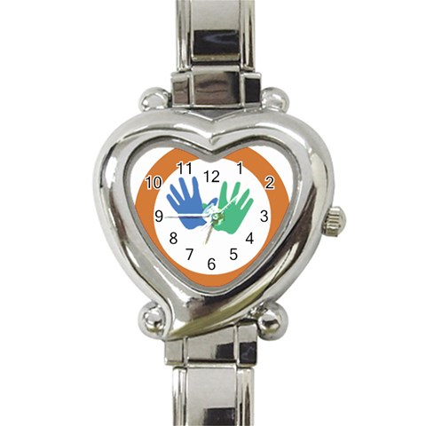 Hand Heart Italian Charm Watch from ArtsNow.com Front
