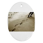 Foot Print Oval Ornament (Two Sides)