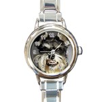 Animals Dogs Funny Dog 013643  Round Italian Charm Watch